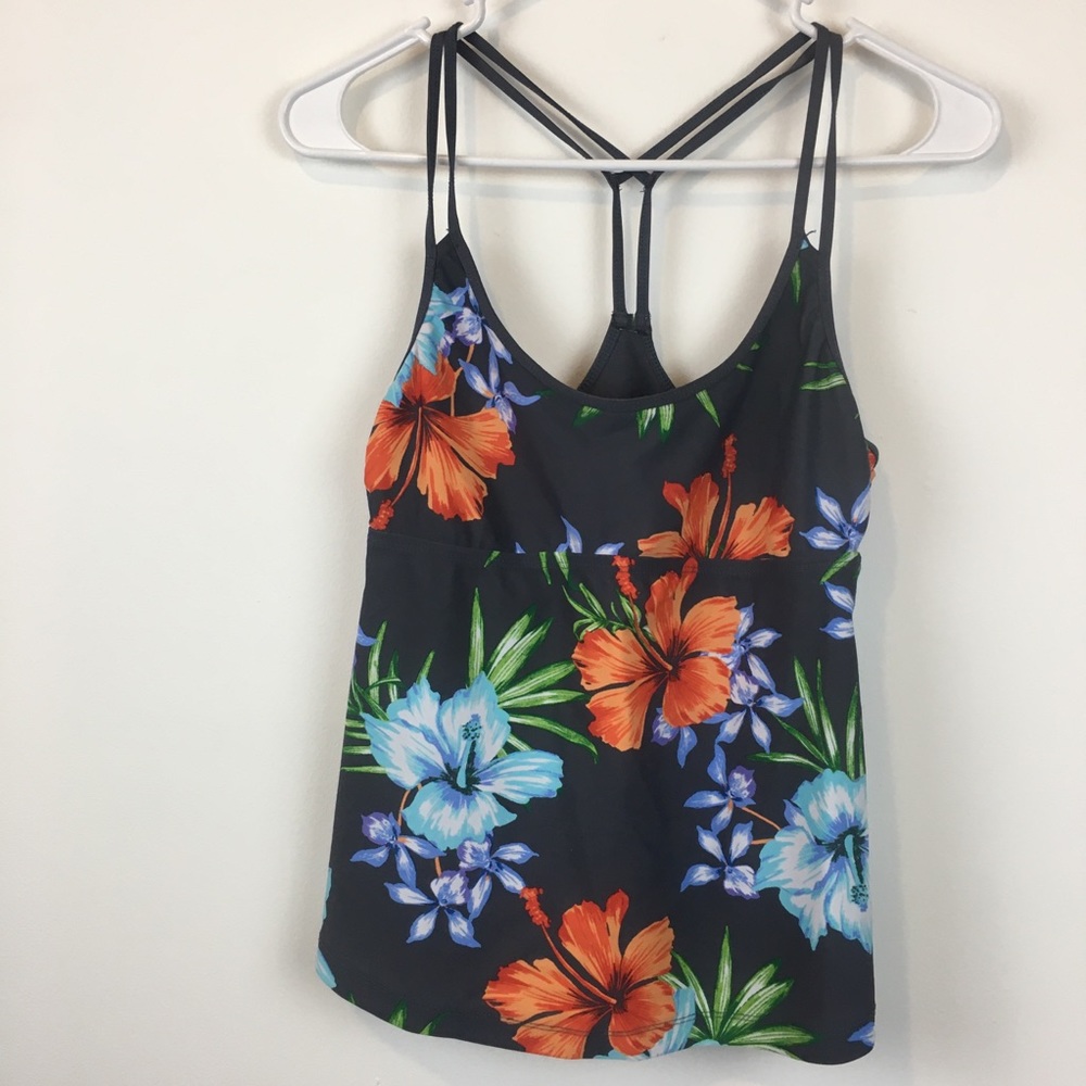 Kona Sol Floral Tankini Top Small